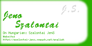 jeno szalontai business card
